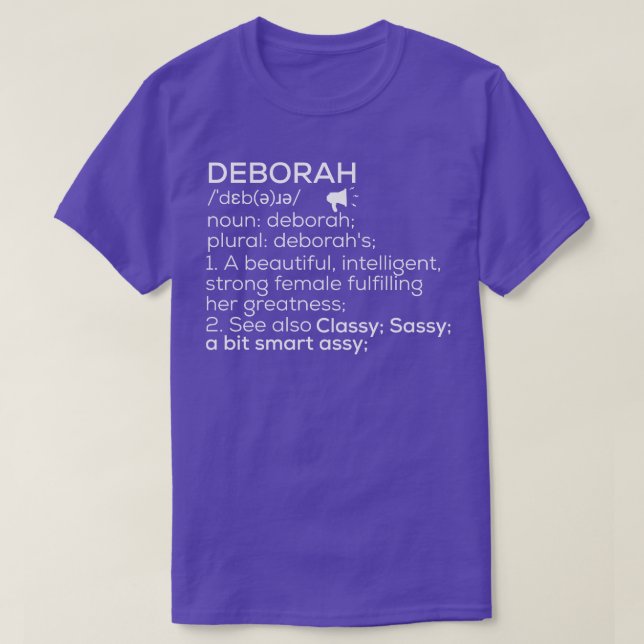 Camiseta Deborah Nombre Definición Deborah Nombre femenino  (Diseño del anverso)