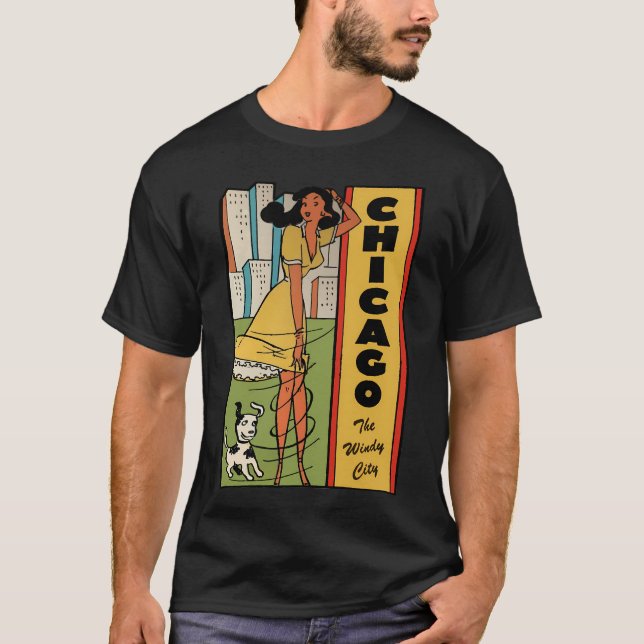 Camiseta Decal de viajes de la época de Chicago Illinois (Anverso)