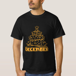 Camiseta "December" Festive Christmas Tree Holiday T-Shirt