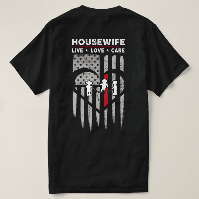 Camiseta Decepción de la esposa del hogar de la bandera est (Reverso del diseño)