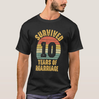 Camiseta Décimo Aniversario Boda Pareja matrimonial de 10 a
