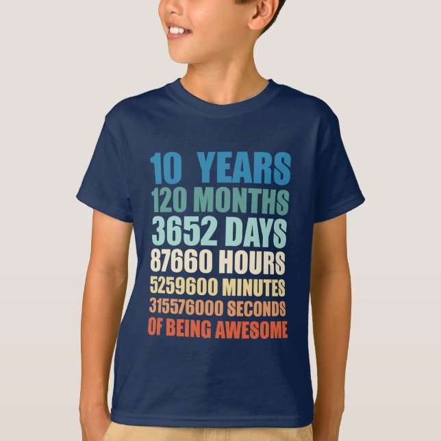 Camiseta Décimo aniversario de niño Chica de 10 años (Anverso)