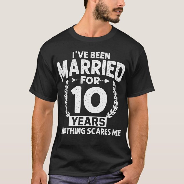Camiseta Décimo aniversario me he casado 10 años (Anverso)