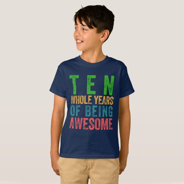 Camiseta Décimo chica del muchacho del niño de la fiesta de (Anverso completo)