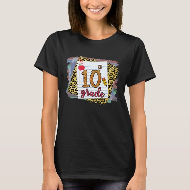 Camiseta Décimo grado Leopardo de regreso a la escuela (Anverso)