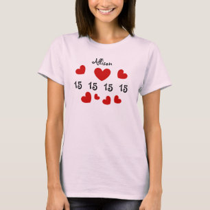 Camiseta décimo quinto Cumpleaños o CUALQUIE nombre de