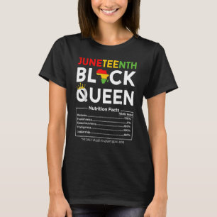 Camiseta Decimoctava mujer negra reina reina de datos nutri