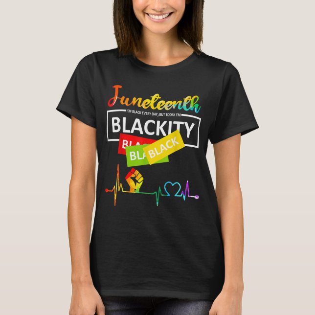 Camiseta Decimoctavo Blackity Heartbeat Black History Afric (Anverso)