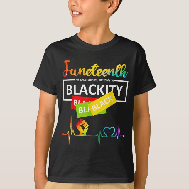 Camiseta Decimoctavo Blackity Heartbeat Black History Afric (Anverso)