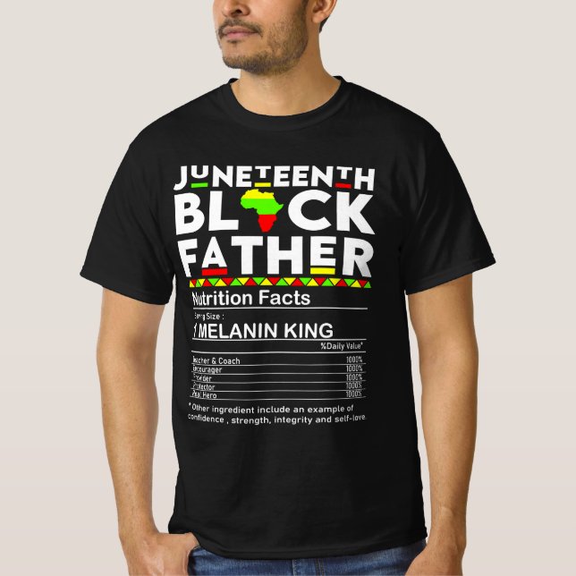Camiseta Decimoctavo Hechos de Nutrición de Padres Negros (Anverso)