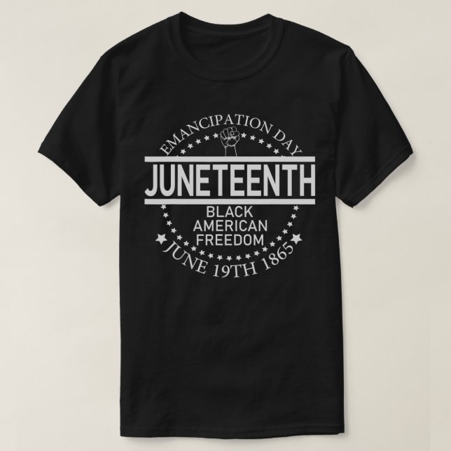 Camiseta Decimoctavo Junetéreo Negro e historiador negro de (Diseño del anverso)