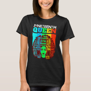 Camiseta Decimoctavo Reina Afro Melanin Chica Negro Mujer M