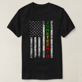 Camiseta Decimonovena bandera norteamericana africana negra