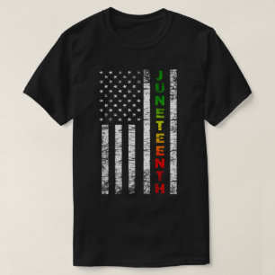 Camiseta Decimonovena bandera norteamericana africana negra