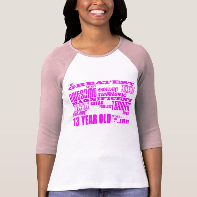 Camiseta Décimotercero cumpleaños de los chicas: 13 años (Anverso)