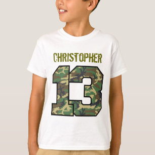 Camiseta décimotercero Nombre de encargo V013A de Camo del