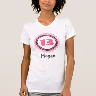 Camiseta décimotercero Nombre grande V66K del marco del