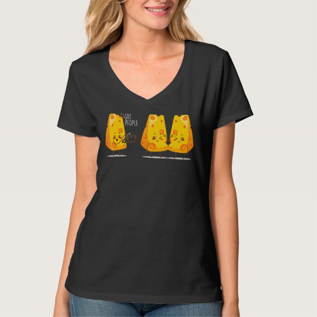 Camiseta Decir Gente Delicioso Corte Fundiendo Queso De Com (Anverso)