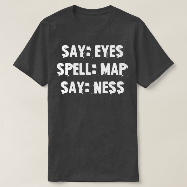 Camiseta Decir mapa de hechizos de ojo decir (Diseño del anverso)