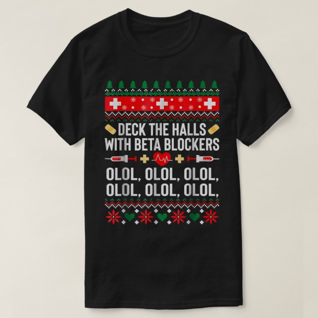 Camiseta Deck los pasillos con betabloqueantes Navidades de (Diseño del anverso)