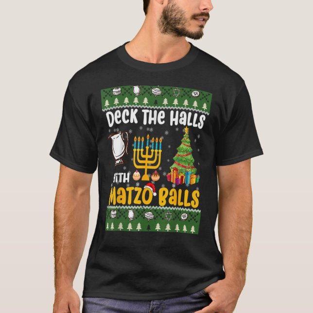 Camiseta Deck Los Salones Con Matzo Balls Hanukkah Judío (Anverso)