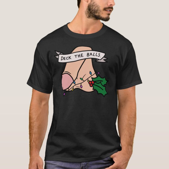 Camiseta Deck the Balls Navidades divertidos Jumper Classic (Anverso)