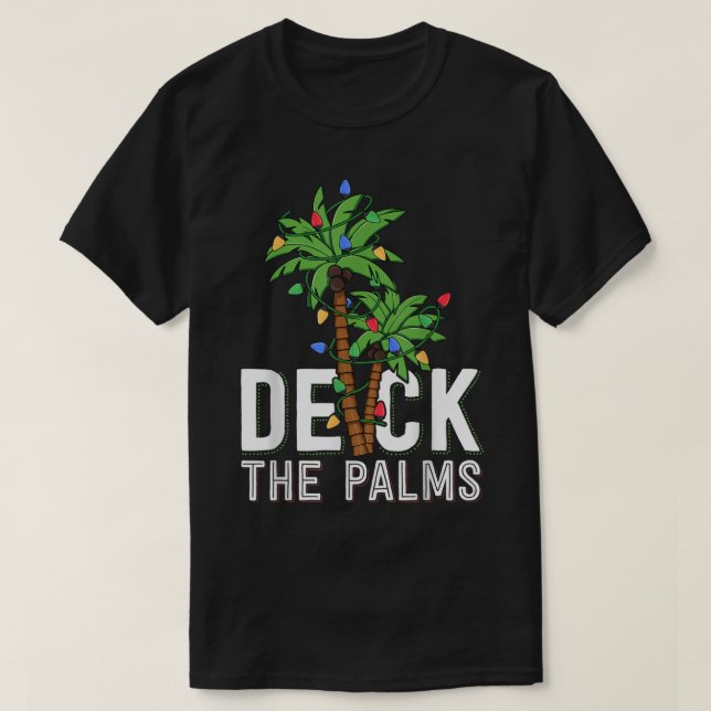 Camiseta Deck The Palms | Funny Tropical Christmas (Diseño del anverso)