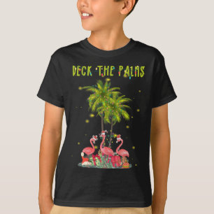 Camiseta Deck The Palms Navidades Hawaianos Luces Palm Flam