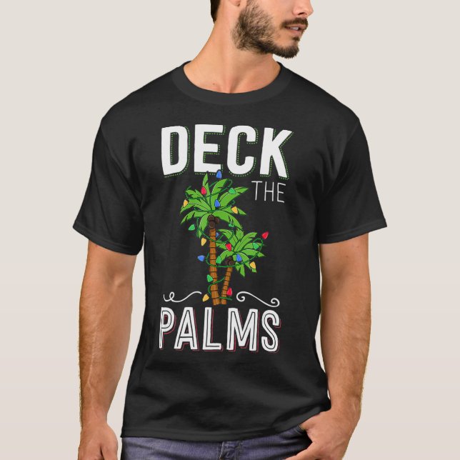 Camiseta Deck The Palms Tropical Hawaii Christmas Palm Tree (Anverso)