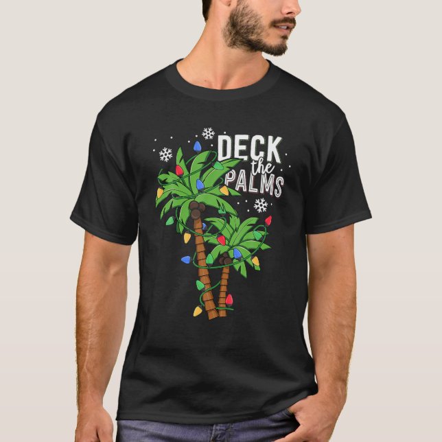 Camiseta Deck The Palms Tropical Hawaii Christmas Palm Tree (Anverso)