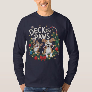 Camiseta Deck the Paws - Funny Navidades Mascota Mischief T