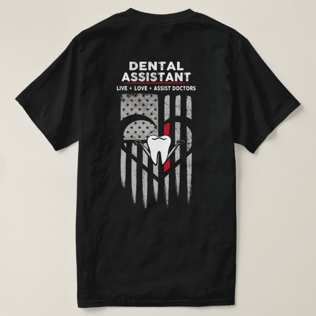 Camiseta Declación del Ayudante Dental de la Bandera de Est (Reverso del diseño)
