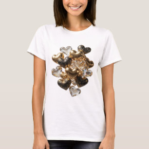 Camiseta Declaración Corazones de plata de ORO Y VIDRIO