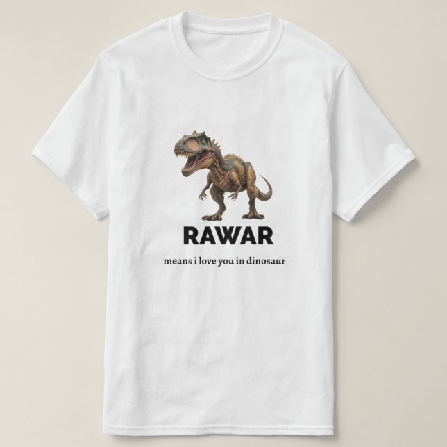Camiseta Declaración de amor de Rawr dinosaur (Diseño del anverso)
