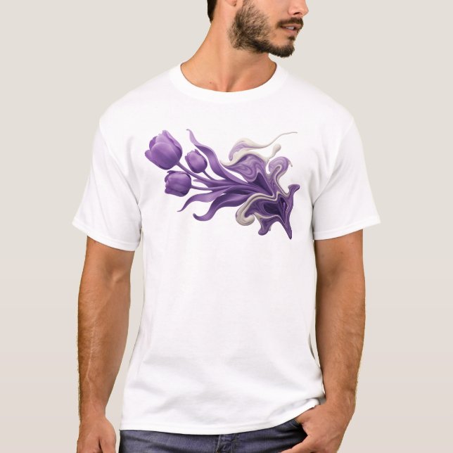 Camiseta Declaración de estilo de flor abstracta en negrita (Anverso)