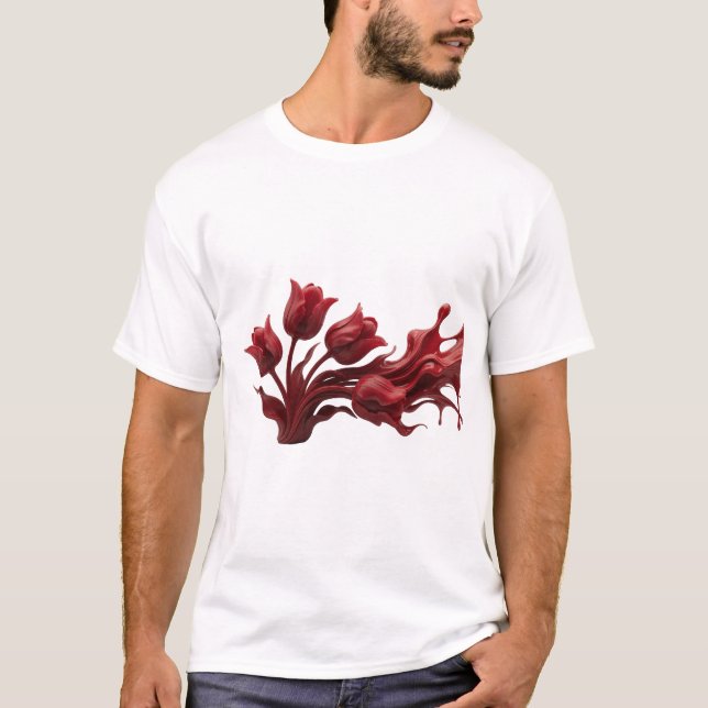 Camiseta Declaración de estilo de FLOR ABSTRACTA vibrante (Anverso)