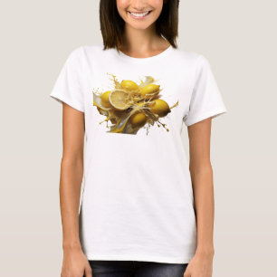 Camiseta Declaración de estilo de limones abstractos dorado