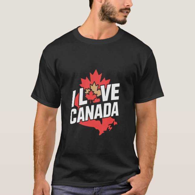 Camiseta Declaración de la hoja de arce de Canadá que amo (Anverso)