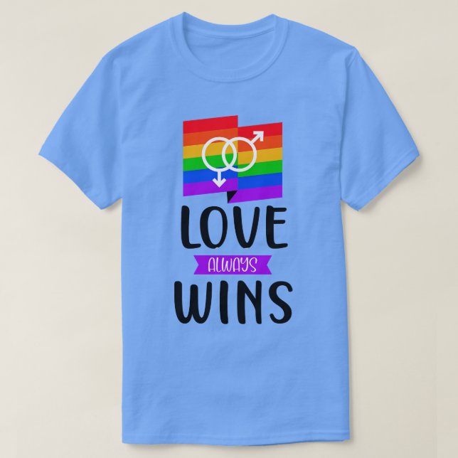 Camiseta Declaración de Orgullo Gay Amor Gana LGBT Diciendo (Diseño del anverso)