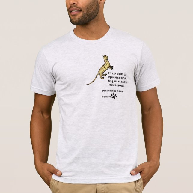 Camiseta Declaración de Propiedad de Gato Medieval (Anverso)