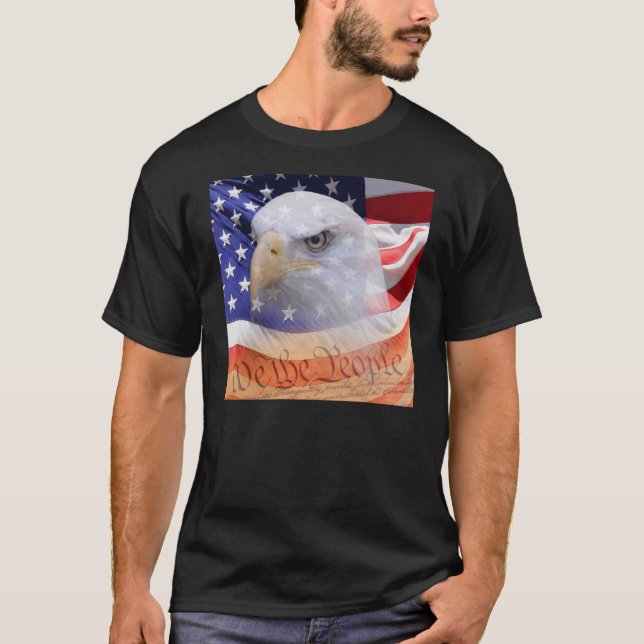 Camiseta Declaración del águila de la bandera del orgullo a (Anverso)