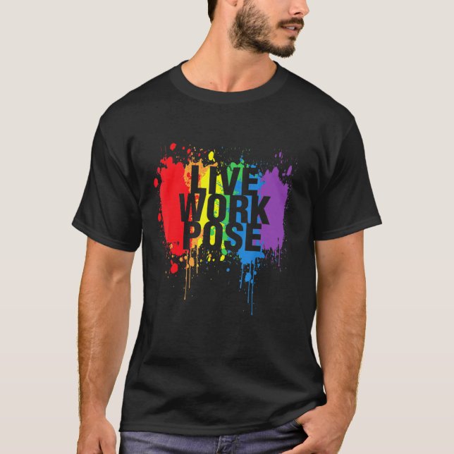 Camiseta Declaración gráfica de Live Work Pose Tee Happy Pr (Anverso)