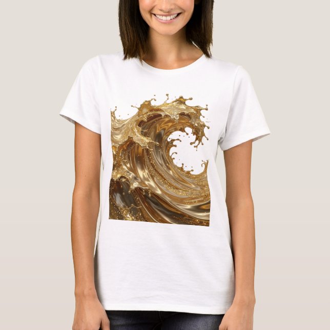 Camiseta Declaración Oro SALPICADURAS DE LÍQUIDO Text Diseñ (Anverso)