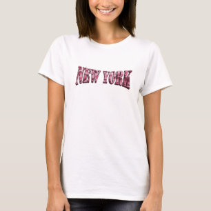 Camiseta Declaración Rosa Arte Portátil NEW YORK