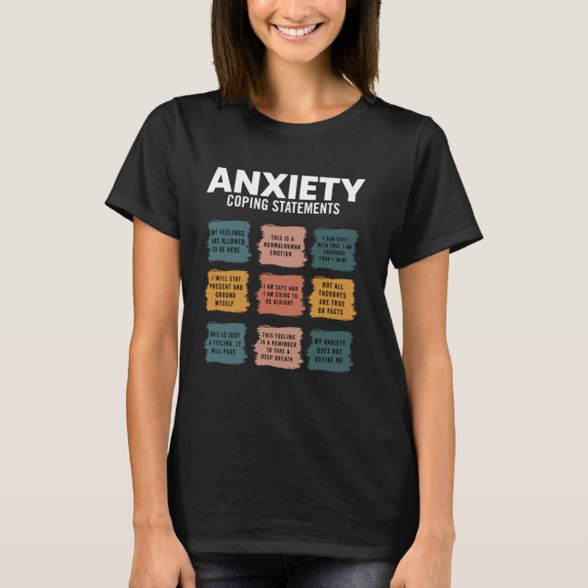 Camiseta Declaraciones de afrontamiento de la ansiedad Conc (Anverso)