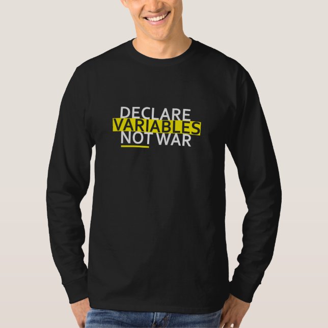 Camiseta Declare Variables Software Desarrollador Nerd Geek (Anverso)
