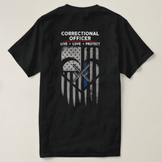 Camiseta Declinación de funcionario correccional de bandera
