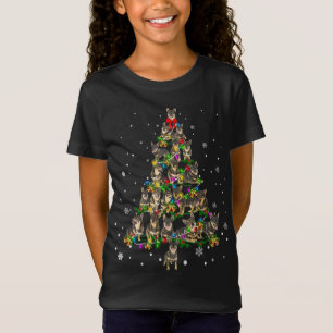 Camiseta Deco de regalo del árbol de navidad del perro de V