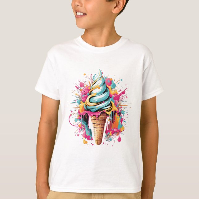 Camiseta Deco Delights: Cono de helado de inspiración retro (Anverso)