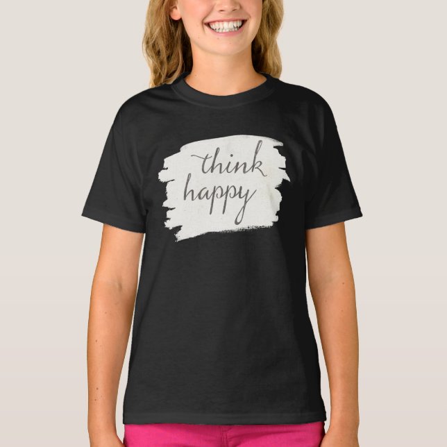 Camiseta Deco suave V | Think Happy (Anverso)